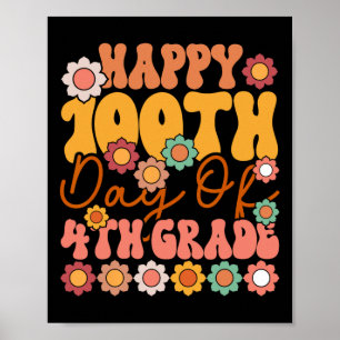 100 Tage Niedlicher Groovy Lehrer Kinder Gir Poster