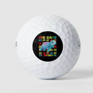 100 Tage Phantastische Schildkröte 100. Schultag Golfball