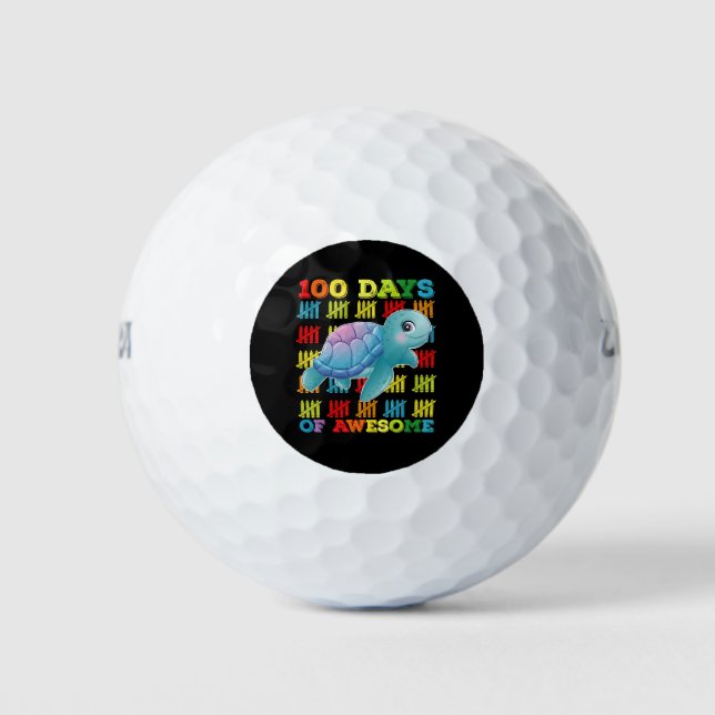 100 Tage Phantastische Schildkröte 100. Schultag Golfball (Vorderseite)