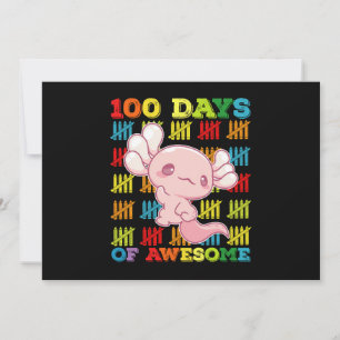 100 Tage Phantastischer Axolotl 100. Schultag Einladung