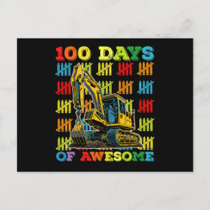 100 Tage Phantastischer Bagger 100. Schultag Postkarte
