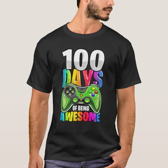 100 Tage Phantastischer Videospielcontroller Ga T-Shirt (Vorderseite)