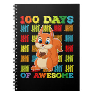100 Tage Phantastisches Eichhörnchen 100. Schultag Notizblock