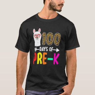 100 Tage Pre K Lama Kinder 100. Schultag L T-Shirt