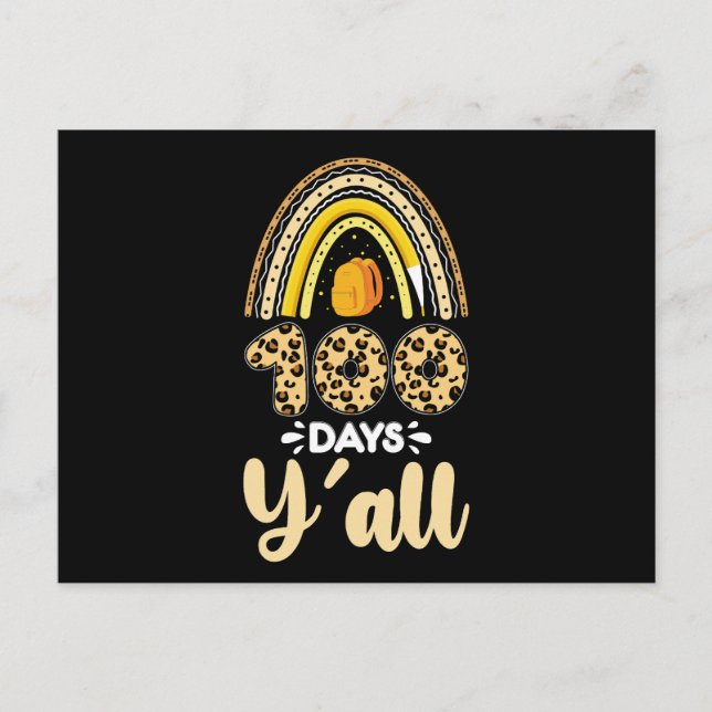 100 Tage pro Tag 100 Schultag Leopard Postkarte (Vorderseite)