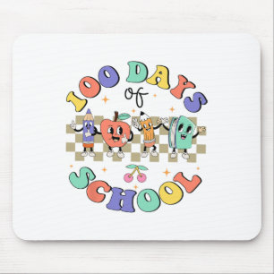 100 Tage Retro Groovy Teacher Schule 100. Tag Mousepad