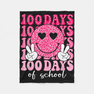 100 Tage Retro-Lächeln 100. Tag Schule Te Fleecedecke
