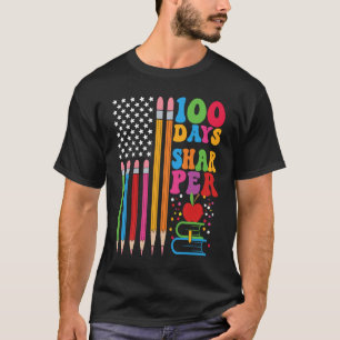 100 Tage schärfere Flagge Lehrer Glücklicher 100. T-Shirt