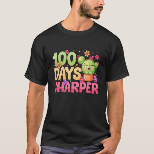 100 Tage schärfere Kakteen-Schule für Kinder und L T-Shirt