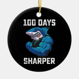 100 Tage schärferer Hai 100. Schultag Turnhalle Keramik Ornament