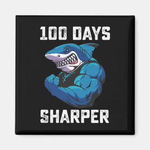 100 Tage schärferer Hai 100. Schultag Turnhalle Magnet