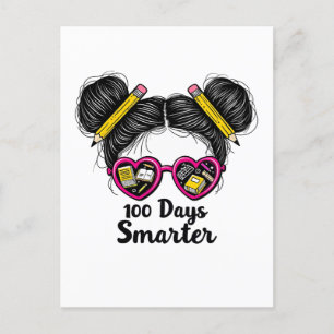 100 Tage Schlauer 100 Tage Schulbotschaft Bun Postkarte