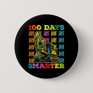 100 Tage schlauer Bagger 100. Schultag Button