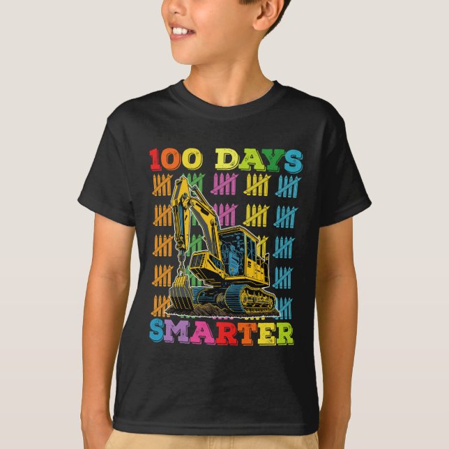 100 Tage schlauer Bagger 100. Schultag T-Shirt (Vorderseite)