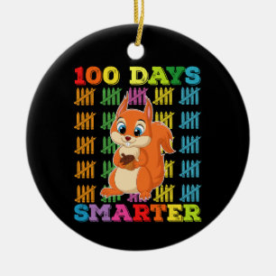 100 Tage schlauer Eichhörnchen 100. Schultag Keramik Ornament