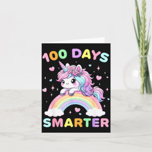 100 Tage schlauer Einhorn 100. Schultag Kinder Karte