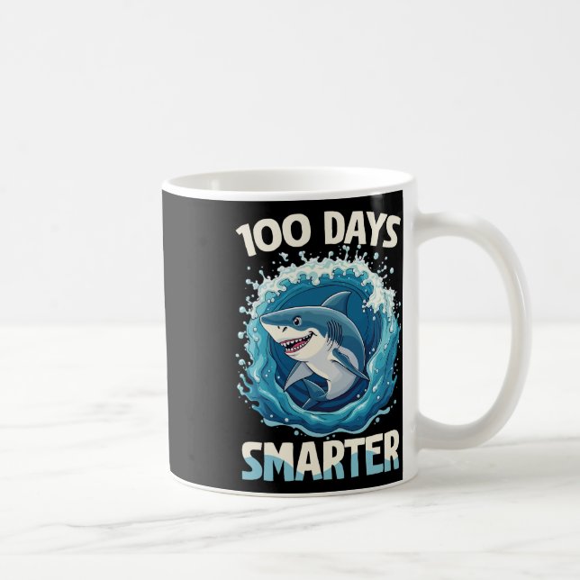 100 Tage Schlauer Hai 100. Schultag B Kaffeetasse (Rechts)