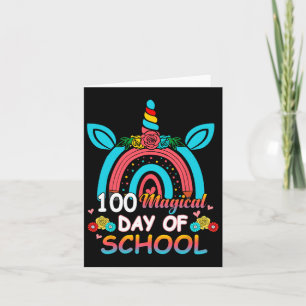 100 Tage Schlauer Regenbogen Einhorn 100. Scho-Tag Karte