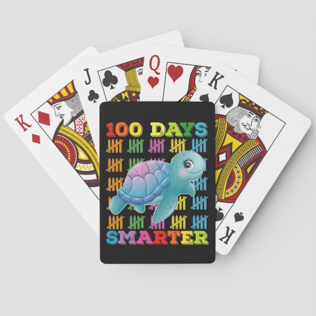 100 Tage schlauer Schildkröte 100. Schultag Spielkarten (Rückseite)