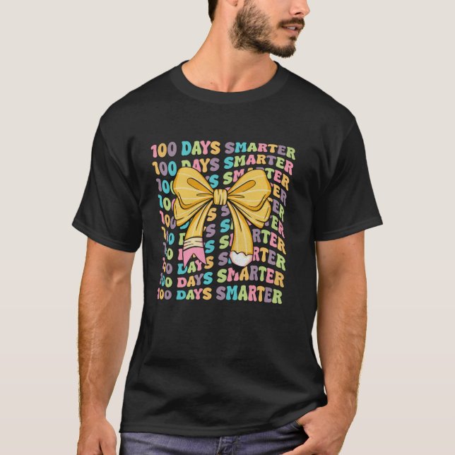 100 Tage schlauer, stilvoller Bow T-Shirt (Vorderseite)