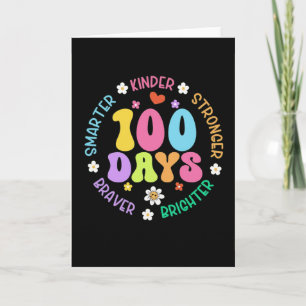 100 Tage schlauere Kinder hellere süße Schule Karte