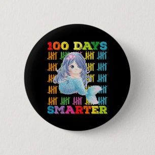 100 Tage schlauere Meerjungfrau 100. Tag der Schul Button