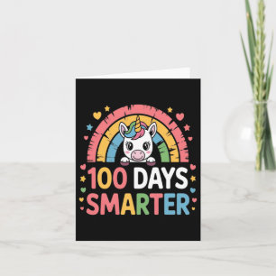 100 Tage schlaueres Einhorn Regenbogen Schule Schü Karte