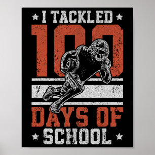 100 Tage Schul Fußball 100 Tage für Jungen Kind Poster