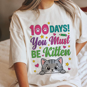 100-Tage-Schul-Kätzchen-Lehrer-Shirt Tri-Blend Shirt