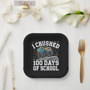 100 Tage Schul Monstertruck 100. Tag der Schule Pappteller
