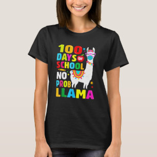 100-Tage-Schul-Shirt Kein Probllama Lama-Gesicht M T-Shirt