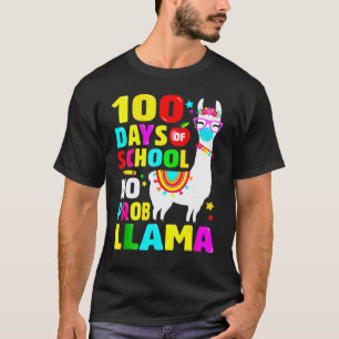 100-Tage-Schul-Shirt Kein Probllama Lama-Gesicht M T-Shirt