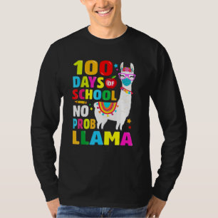 100 Tage Schul-Shirt Kein Probllama Lama Gesicht M T-Shirt
