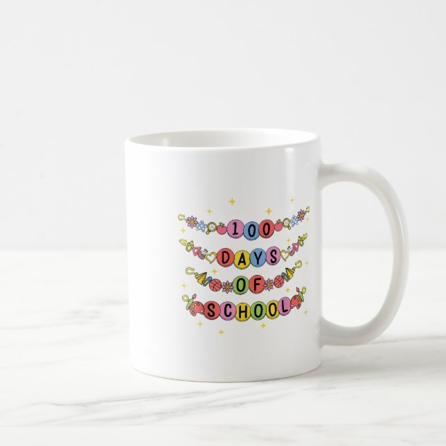 100 Tage Schularmband 100. Tag Mädchen Kinder Kaffeetasse (Rechts)