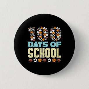 100 Tage Schulbaketball Fußball Sport Button