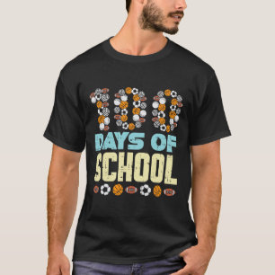100 Tage Schulbaketball Fußball Sport T-Shirt