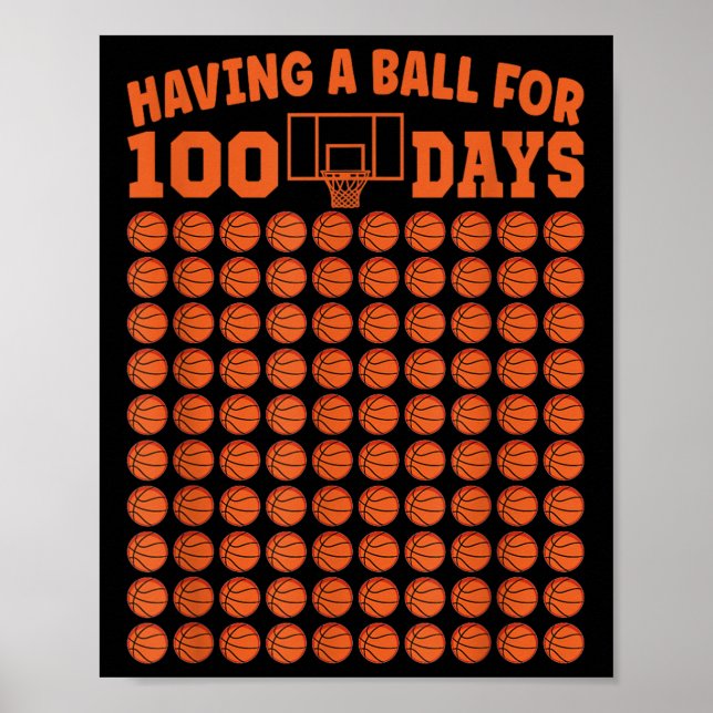 100 Tage Schulbasketball 100 Tage für Jungen Poster (Vorne)