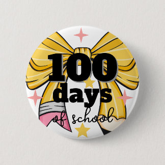 100 Tage Schulbleistift mit Schleife Button