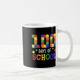 100 Tage Schulblock Brick Build Students Teacher Kaffeetasse