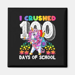 100 Tage Schulblüte Einhorngeschenk F Magnet