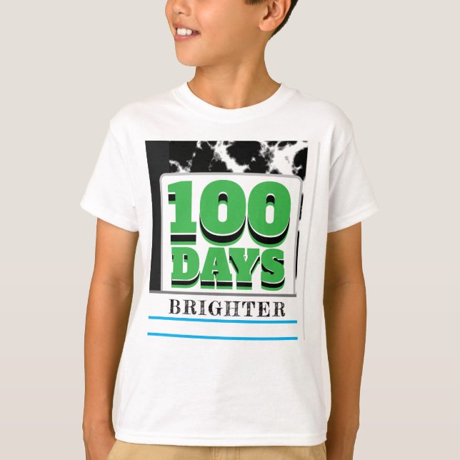 100 Tage Schulbuch Grünbuch Design T-Shirt (Vorderseite)
