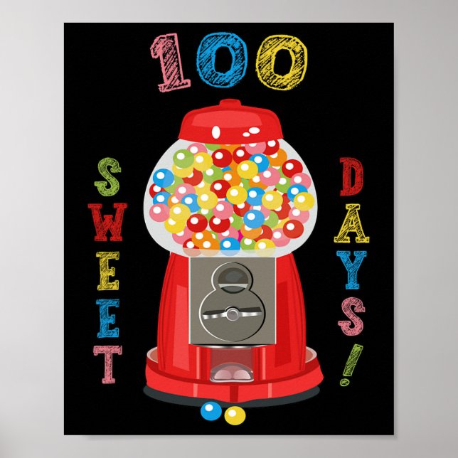 100 Tage Schuldesign 100 Tage Schularbeit Gumba Poster (Vorne)