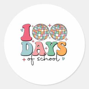 100 Tage Schuldisco zum 100. Schultag Runder Aufkleber