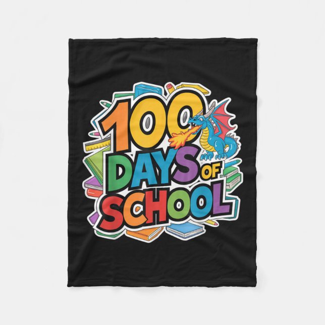 100 Tage Schuldrachenthema Kinder Lehrer Outfi Fleecedecke (Vorderseite)