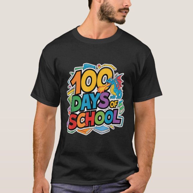 100 Tage Schuldrachenthema Kinder Lehrer Outfi T-Shirt (Vorderseite)