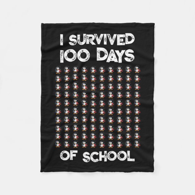 100 Tage Schule 100 Pinguine Design Fleecedecke (Vorderseite)