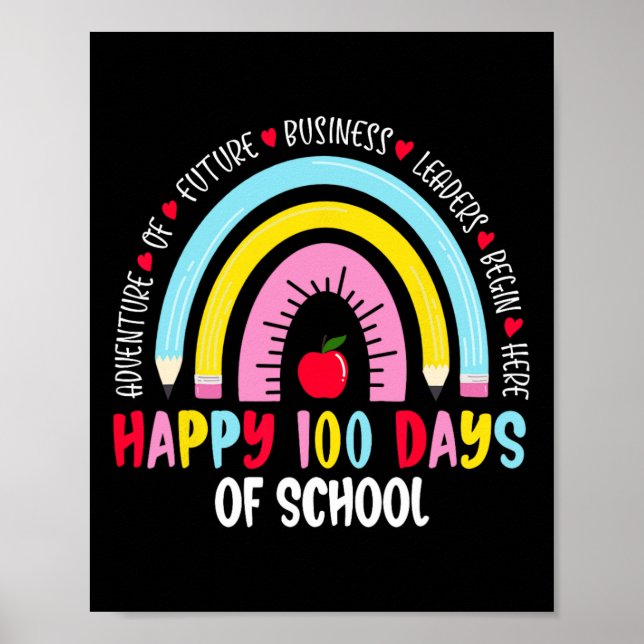 100 Tage Schule 100. Schultag Poster (Vorne)