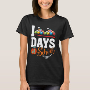 100 Tage Schule 100. Tag Billard Kinder Schüler T-Shirt