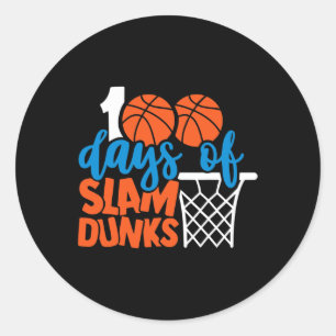 100 Tage Schule 100 Tage Slam Dunks Ba Runder Aufkleber