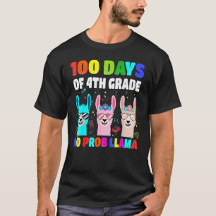 100 Tage Schule 4. Klasse Kein Problem Lama Bo T-Shirt